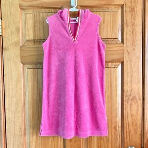 Girl’s size 8 Cherokee pink terry cloth swim cover up with hood